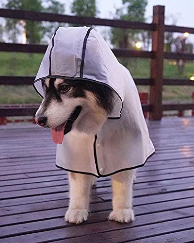 Chubasquero Transparente Ropa para pasear Perros,Ultraligero y Ajustable Poncho Impermeable Cubierta de Lluvia a Prueba de Viento para Perros medianos y Grandes Alaska, Labrador Negro 9