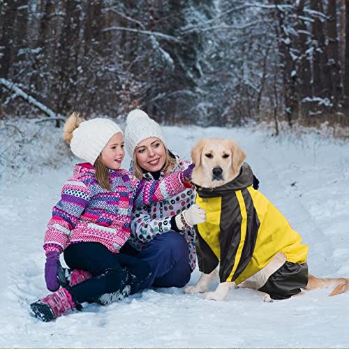 Chubasqueros para perros impermeables, con capucha para perros, poncho de lluvia para exteriores ligero y ajustable para ropa de lluvia para perros pequeños y medianos, color amarillo