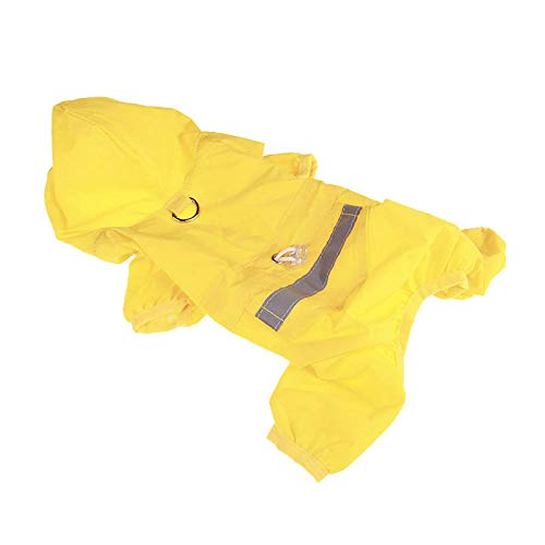 Chubasqueros para perros Percha impermeable del perrito Capa de lluvia del perrito con capucha Ropa impermeable reflectante del perro Suave y transpirable Gato para mascotas Ropa para la lluvia