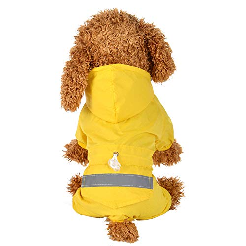 Chubasqueros para perros Percha impermeable del perrito Capa de lluvia del perrito con capucha Ropa impermeable reflectante del perro Suave y transpirable Gato para mascotas Ropa para la lluvia