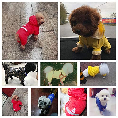 Chubasqueros para perros Percha impermeable del perrito Capa de lluvia del perrito con capucha Ropa impermeable reflectante del perro Suave y transpirable Gato para mascotas Ropa para la lluvia