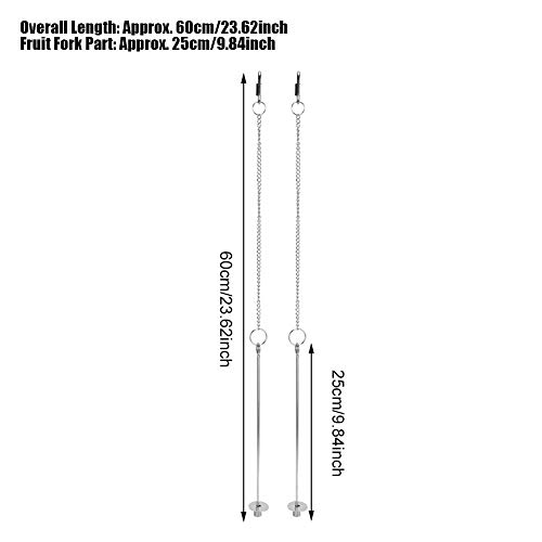 Cikonielf 2 uds, Pollo para Mascotas, Acero Inoxidable, Frutas, Verduras, maíz, Tenedor, Herramienta de Comida, alimentador Colgante para gallinas y pájaros