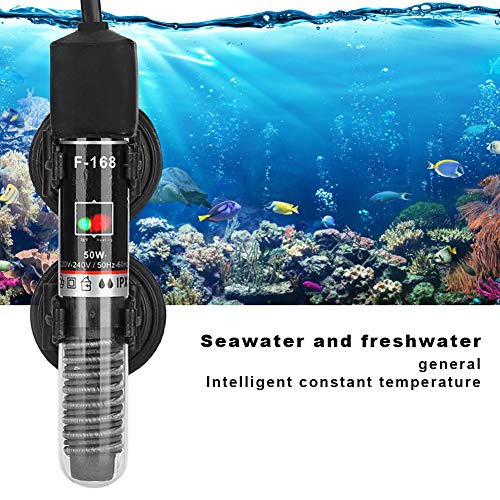 Cikonielf Calentador Sumergible automático 26 ℃ termostato de Temperatura Constante 50 W Varilla de Calentamiento de Acuario Tanque de Peces Kit de Acuario de Agua