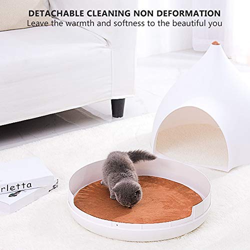 Cikonielf Cama de Cueva de Gato Forma de Gota de Agua Nido de Gato Cerrado Desmontable Casa de Gato para Gato pequeño Cachorro de Perro Gatito