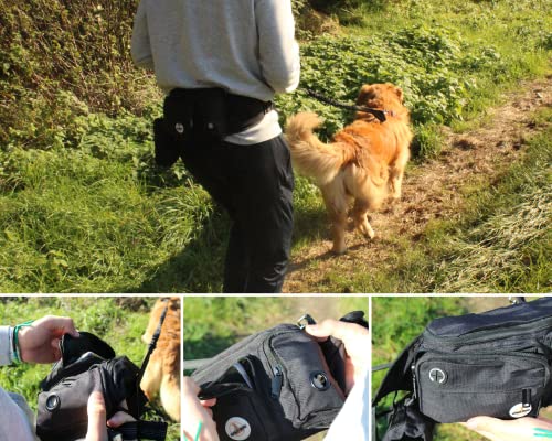 Cinturón Canicross para perro con bolsa de goldinou - Correa Running Perro Correa Manos Libres para Perros - Correa de Jogging para Perros