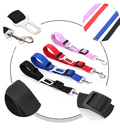 Cinturón de seguridad para perros para coche y perros, cinturón de seguridad ajustable, correa de seguridad para perros, gatos, tejido de nailon, color negro