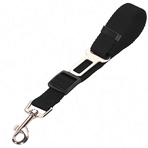 Cinturón de seguridad para perros para coche y perros, cinturón de seguridad ajustable, correa de seguridad para perros, gatos, tejido de nailon, color negro