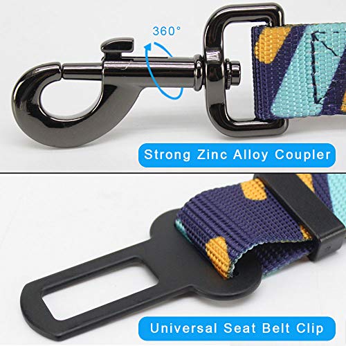 Cinturon Perro Coche, Dog Seatbelt, Cinturon de Seguridad para Perros, Universal Dog Car Seat Belt, Longitud Ajustable（29"- 56"）, con Anti Choque Cinturon Elástico de Nylon, para Mascotas Perros Gatos