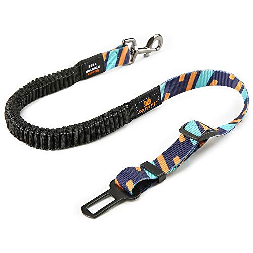 Cinturon Perro Coche, Dog Seatbelt, Cinturon de Seguridad para Perros, Universal Dog Car Seat Belt, Longitud Ajustable（29"- 56"）, con Anti Choque Cinturon Elástico de Nylon, para Mascotas Perros Gatos