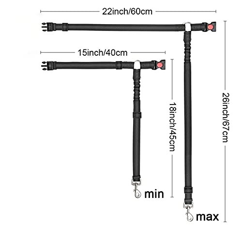 Cinturón Seguridad Perros, 2 Piezas Correas de Seguridad Ajustables para el Reposacabezas del Coche, Cinturón Seguridad Mascotas, Cinturón de Seguridad de Coche para Perros
