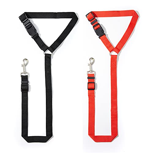 Cinturones de Seguridad para Coche, 2pcs de Correas Ajustables para reposacabezas de Coche, arnés para cinturón de Seguridad para Mascotas, Gatos, Perros