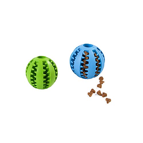 CINY Pets Pelota de Juguete para Perros, Goma, Dientes Pelota de Juguete para Masticar Interactivo Dientes Fuertes Jugar Entrenamiento de Inteligencia para Perros para Interior y Exterior (2 PCS)