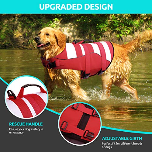 CITÉTOILE Chalecos Salvavidas Ajustables para Perros Pequeños Estilo Deportivo, Chalecos de Flotación para Mascotas con Mango, Buena Flotabilidad en el Mar/Piscina/Lago, S