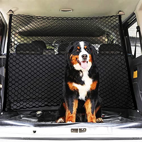 CiuGear Red de Barrera para Perros 47.24" x 33.85" Red de Seguridad de Doble Capa para Perros Mascotas Niños Vehículo Barrera Universal de Malla Bloquea el Acceso a los Asientos Delanteros del Coche