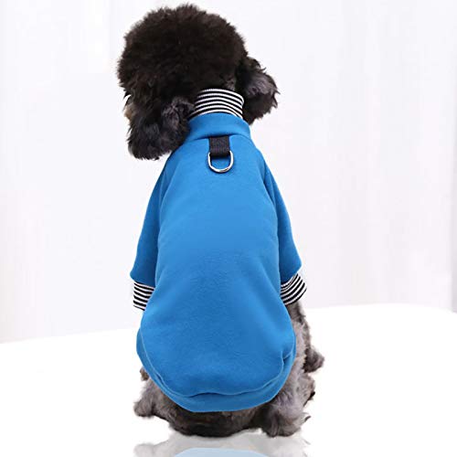 CJFael Perros Sudaderas con Capucha Mascota Cachorro Abrigo Ropa, Suéter De Perro Sin Tapa Traje De Tracción Reflectante Primavera Invierno Ropa Cálida para Mascotas Lago Azul XS