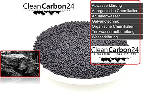 Clean Carbon 24 - Pellets de carbón activo 1,5 mm de diámetro, para tratamiento del agua (1 litro)