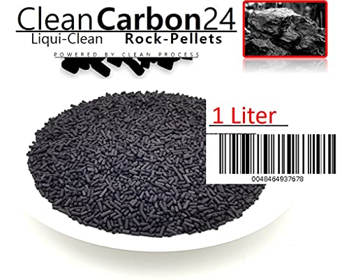 Clean Carbon 24 - Pellets de carbón activo 1,5 mm de diámetro, para tratamiento del agua (1 litro)