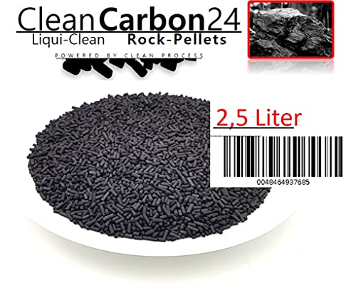 Clean Carbon 24 - Pellets de carbón activo 1,5 mm de diámetro, para tratamiento del agua (2,5 litros)