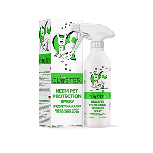 CLOSTER Neem Pet Protection Listo para Usar 500 Ml - Spray Antiparasitario Perros Antipulgas Gatos - Insecticida Pulgas contra Pulgas Y Garrapatas Ácaros Piojos Insectos para Perros Gatos Y Caballos