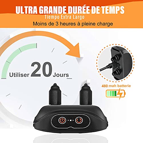 Cmonami collar antiladridos, Collar de Ladridos para Perros con 4 Sensibilidades Ajustables y 3 Modos, Collar Recargable a Resistente al Agua para Perros Pequeños Medianos Grandes - Negro