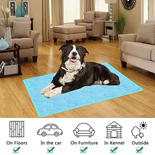 Colchon Mascotas para Verano,100*70cm Alfombrilla Refrigerante Perros/Gatos,Enfriamiento para Camas de Mascotas,Plegable,Resistente a la Rotura,Ideal para Mantener a Las Mascotas Frescas (XL)