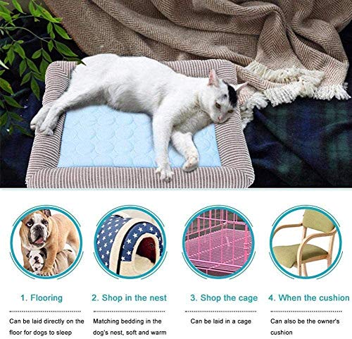 Colchoneta autoenfriante para perros Gatos Cachorro Gatito Almohada de almohada de hielo de verano Material de seda de hielo Facilidad suave y no tóxica para la cama de perro para dormir de verano