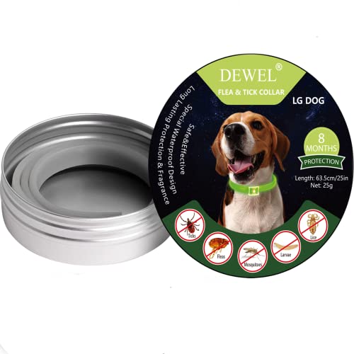 Collar Antiparasitario para Perro, Collar Luminoso Perro para contra Garrapatas y Mosquitos, Tamaño Ajustable e Impermeable para Mascota Pequeño Mediano Grandes