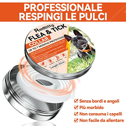 Collar Antiparasitario Perros, Collare Antizecche per Cani Realizzati con Tutti Gli Ingredienti Naturali, 7 MESI Efficaci, Collar Antiparasitario Perros di Piccola, Media e Grande Taglia (1pack)