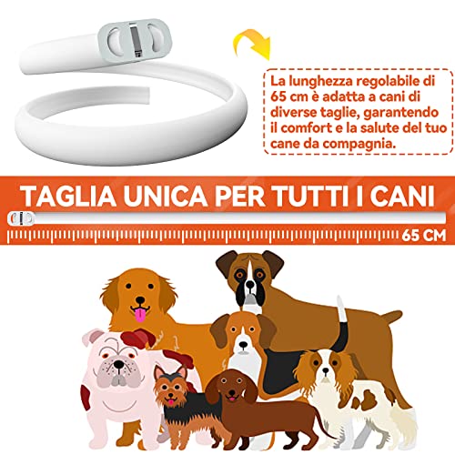 Collar Antiparasitario Perros, Collare Antizecche per Cani Realizzati con Tutti Gli Ingredienti Naturali, 7 MESI Efficaci, Collar Antiparasitario Perros di Piccola, Media e Grande Taglia (1pack)