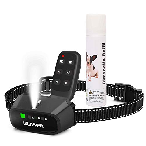 Collar de Entrenamiento para Perros con Spray de citronela con Control Remoto, Collar de ladridos para Perros de citronela de 2 Modos, Dispositivo de ladridos Impermeable a Prueba de Golpes