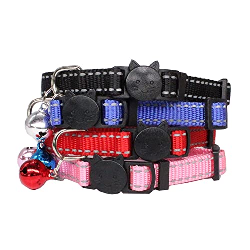 Collar de gato Collar de nylon reflectante personalizado personalizado IDENTIFICACIÓN Grabado gratis gato pequeño perro nylon ajustable for el collar de gatitos de cachorros Garantiza seguridad, comod