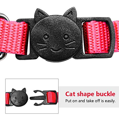 Collar de Gato con Campana, Collares de identificación de Gato de Nailon Bordado Personalizado Suave, Texto Personalizado con Nombre de Mascota y número de teléfono…