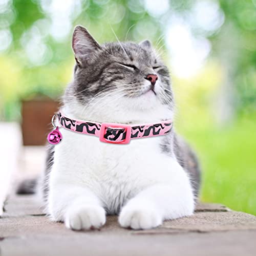 Collar de Gato,Collar de Gato Personalizado, Liberación rápida Collar de Gato con Campana y Hebilla Seguro ,Collar de Gato Ajustable,Apto para Gatos y Cachorros (2 Piezas)