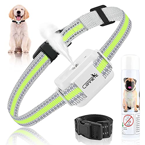 Collar de ladrido de citronela automático para Perros, [Incluye Spray de citronela] Collar de adiestramiento de Perro en Aerosol, Collares de ladrido de citronela Seguros y Humanos (Blanco)