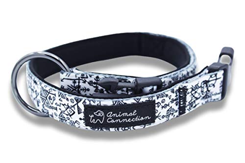 Collar de perro ajustable acolchado con suave neopreno patrón de colores | para perros pequeños medianos y grandes | Collares para perros, gatos y cachorros | (L – Viking)