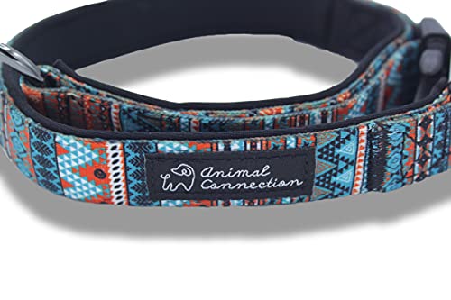 Collar de perro ajustable acolchado con suave neopreno patrón de colores | para perros pequeños y medianos | Collares para perros, gatos, cachorros | (S - Aztec )