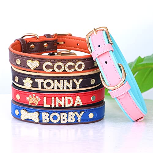 Collar De Perro Collar Personalizado Para Perros, Cachorros, Gatos, Collares De Identificación, Collar Con Letras Gratis, Regalo Con Encanto, Bonito Collar Con Colgante De Corazón De Hueso De Diamant