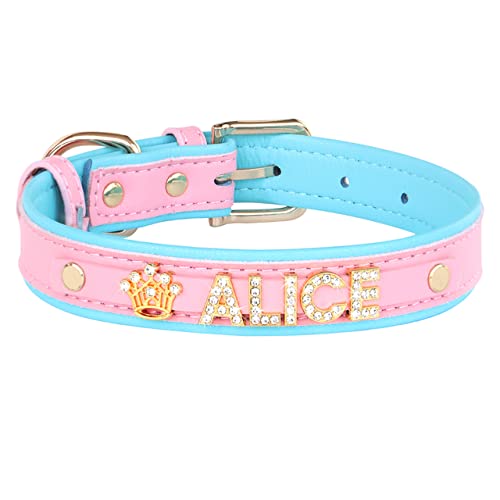 Collar De Perro Collar Personalizado Para Perros, Cachorros, Gatos, Collares De Identificación, Collar Con Letras Gratis, Regalo Con Encanto, Bonito Collar Con Colgante De Corazón De Hueso De Diamant