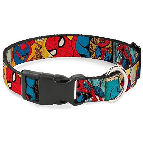 Collar de Perro de plástico Clip Spider Man Comic Strip 18 a 32" 1.5 Pulgadas de Ancho