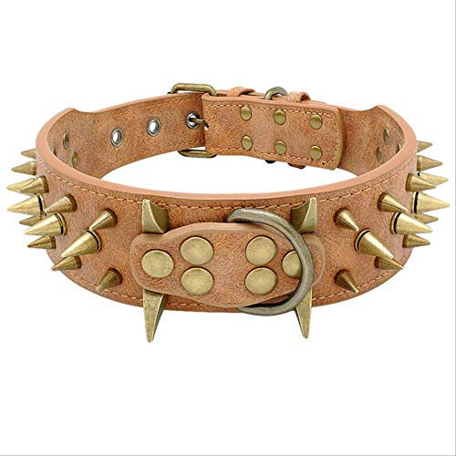 Collar De Perro para Perros Grandes Cool Spikes Studded Perros Collar Cuero Collar Collar Mascota Collar para Pastor Alemán Mastín Rottweiler Bulldog como Picture-XL