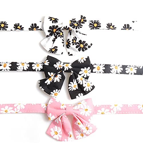 Collar para mascotas Patrón de flores Vestir para la piel Perros para mascotas Corbatas de mariposa Collar Suministro para mascotas Collar para perros Multicolor Producto para mascotas Negro-1.5cm