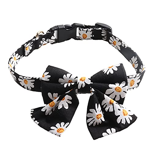 Collar para mascotas Patrón de flores Vestir para la piel Perros para mascotas Corbatas de mariposa Collar Suministro para mascotas Collar para perros Multicolor Producto para mascotas Negro-1.5cm