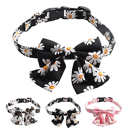 Collar para mascotas Patrón de flores Vestir para la piel Perros para mascotas Corbatas de mariposa Collar Suministro para mascotas Collar para perros Multicolor Producto para mascotas Negro-1.5cm