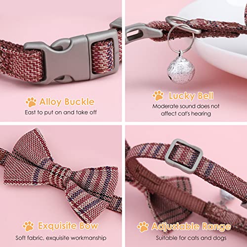 Collar para Perro, 20-30×1.5cm Pajarita inajustable Corbata para Mascotas, Collar para Perros y Gatos, Corbatas Accesorios para Fiestas Talla única (Cafe)