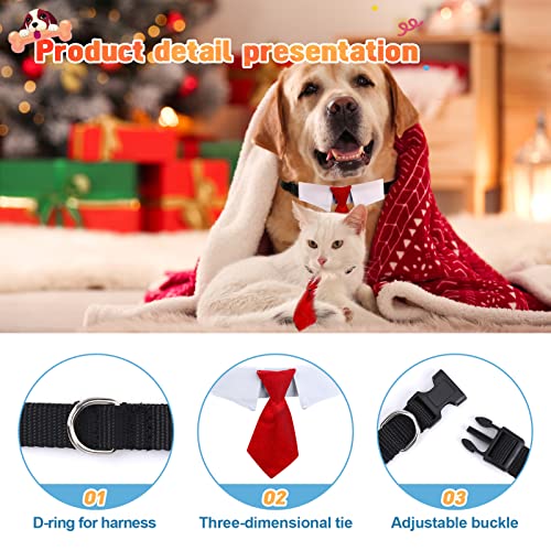 Collar para Perro, Pajarita Ajustable, Corbata para Mascotas, S / M / L, Collar Formal para Perro, Corbata para Traje de Boda para Perros pequeños y Gatos, Corbatas Accesorios para Fiestas (Rojo, M)