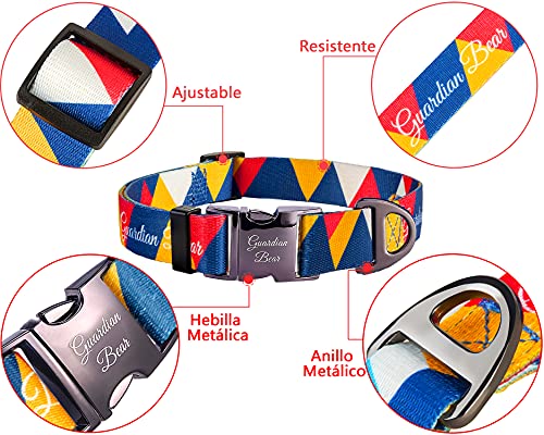 Collar y Correa Perro Pequeño Premium con Cierre Metálico, Seguro y Ajustable. Set para Perros y Cachorros Cómodos, Modernos y de Diseño. Serie Miami.