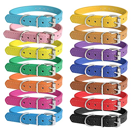 Collares de identificación para cachorros – Collar de piel suave para perros pequeños y gatos – Cuello de 6 a 13 pulgadas