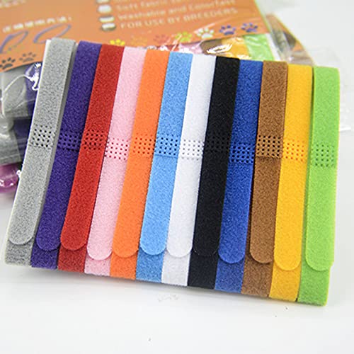 Collares de Parto de 12 Colores para Cachorros, Collares Ajustables de Doble Cara para Cachorros, Uso para identificar Gatitos y Mascotas recién Nacidos