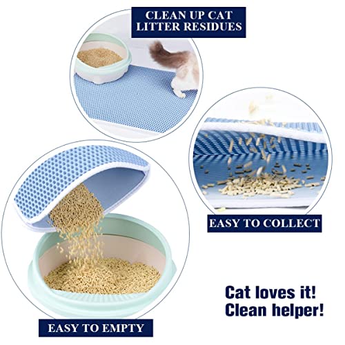 Color Cat Litter Mat Impermeable Doble Capa Antideslizante Pet Cat'S House Bed Mat Pads Limpiar Lavable Mascotas Accesorios-Split Royal Blue,37x58cm