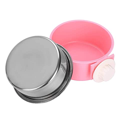 Comedero Perro, Cuenco Extraíble para Perros, 2 en 1 de Acero Inoxidable para Colgar Mascotas, Plato de Agua con Soporte para Perno, para Perros Gatos Pequeños Animales, Color Rosa